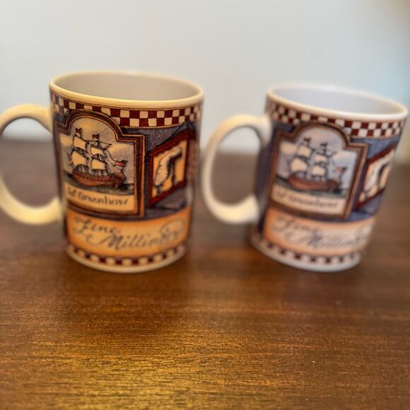 Two Lang and Wise VTG Susan Winget Signboards Apothecary Coffee Mugs Cups 1998 - Picture 5 of 9